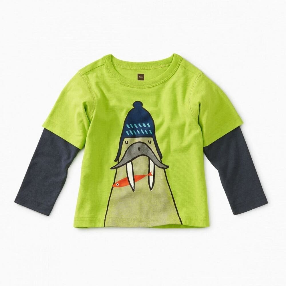 New Tea Collection Walrus Layered Tee Size 6-9 Months